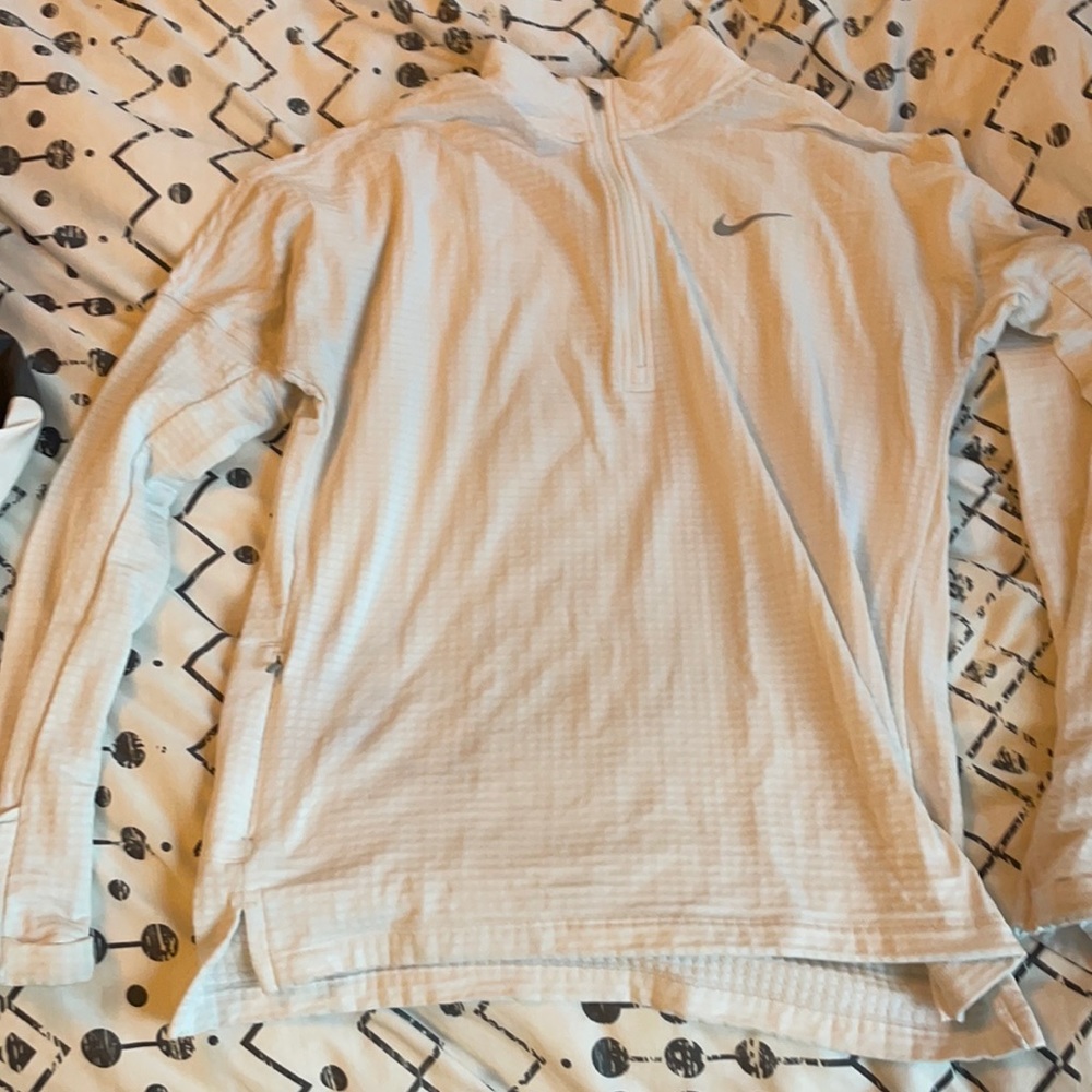Nike quarter zip white